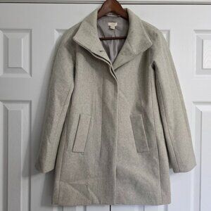 J. Crew Women's Wool City Coat, Light Gray, Size 0